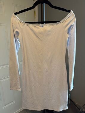 wild fable White Off-Shoulder Dress with Lace Trim